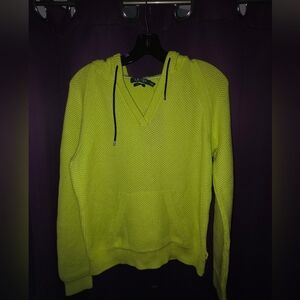 Brand New With Tag Ralph Lauren Vibrant Green Yellow Knit Sweater Hoodie